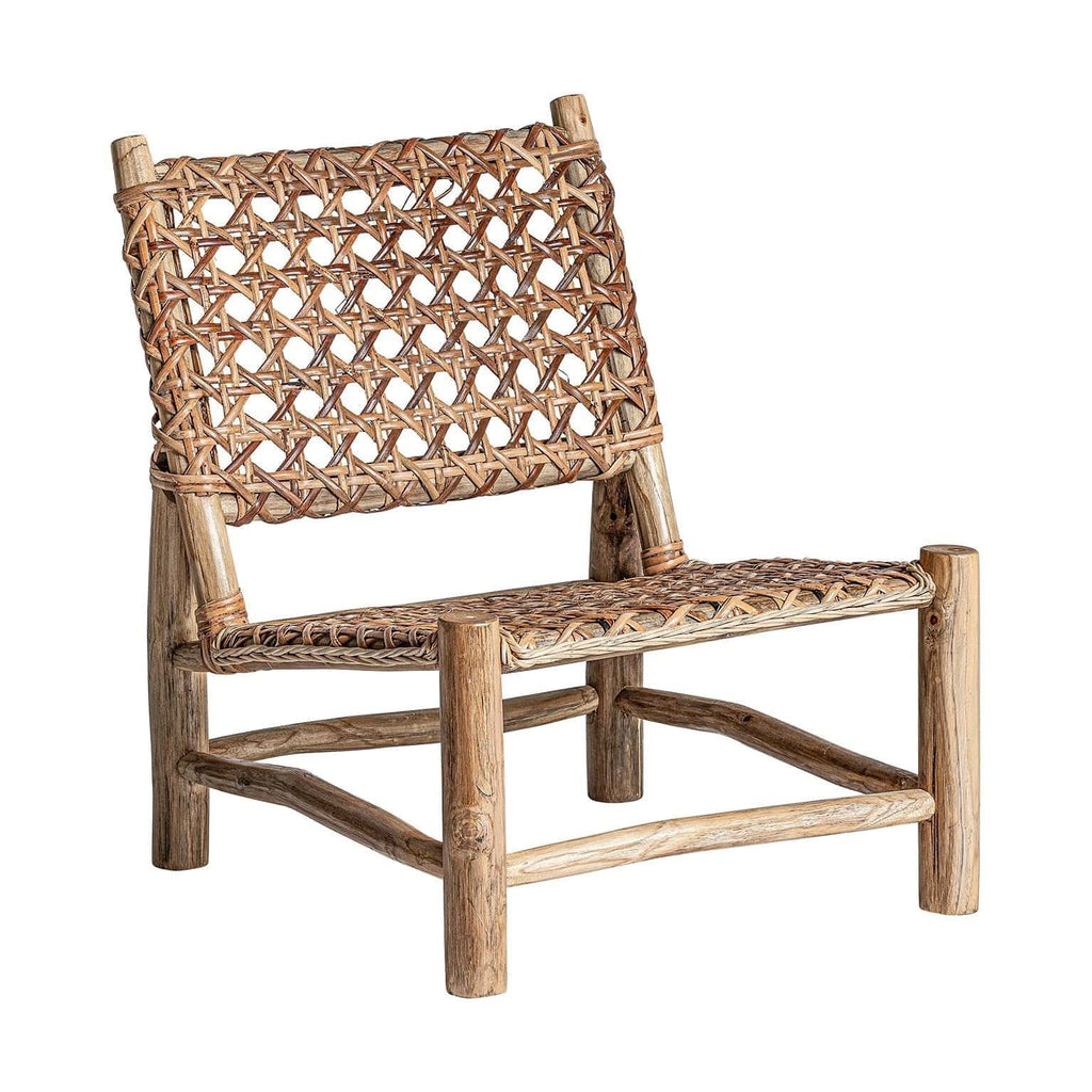 Sessel aus Teakholz kombiniert mit Rattan - Maison Oudh