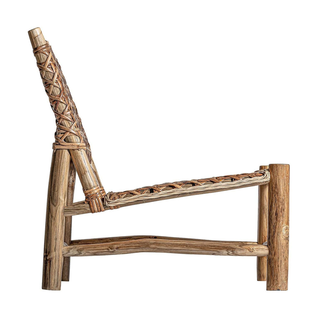 Sessel aus Teakholz kombiniert mit Rattan - Maison Oudh