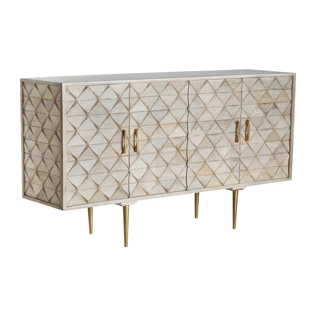 Sideboard aus Mangoholz mit goldenen Elementen - Maison Oudh