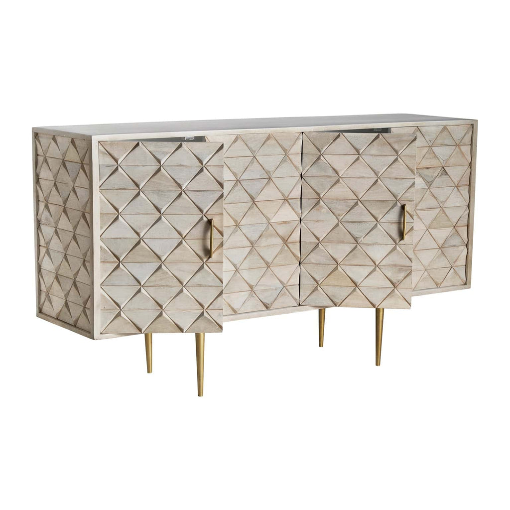 Sideboard aus Mangoholz mit goldenen Elementen - Maison Oudh