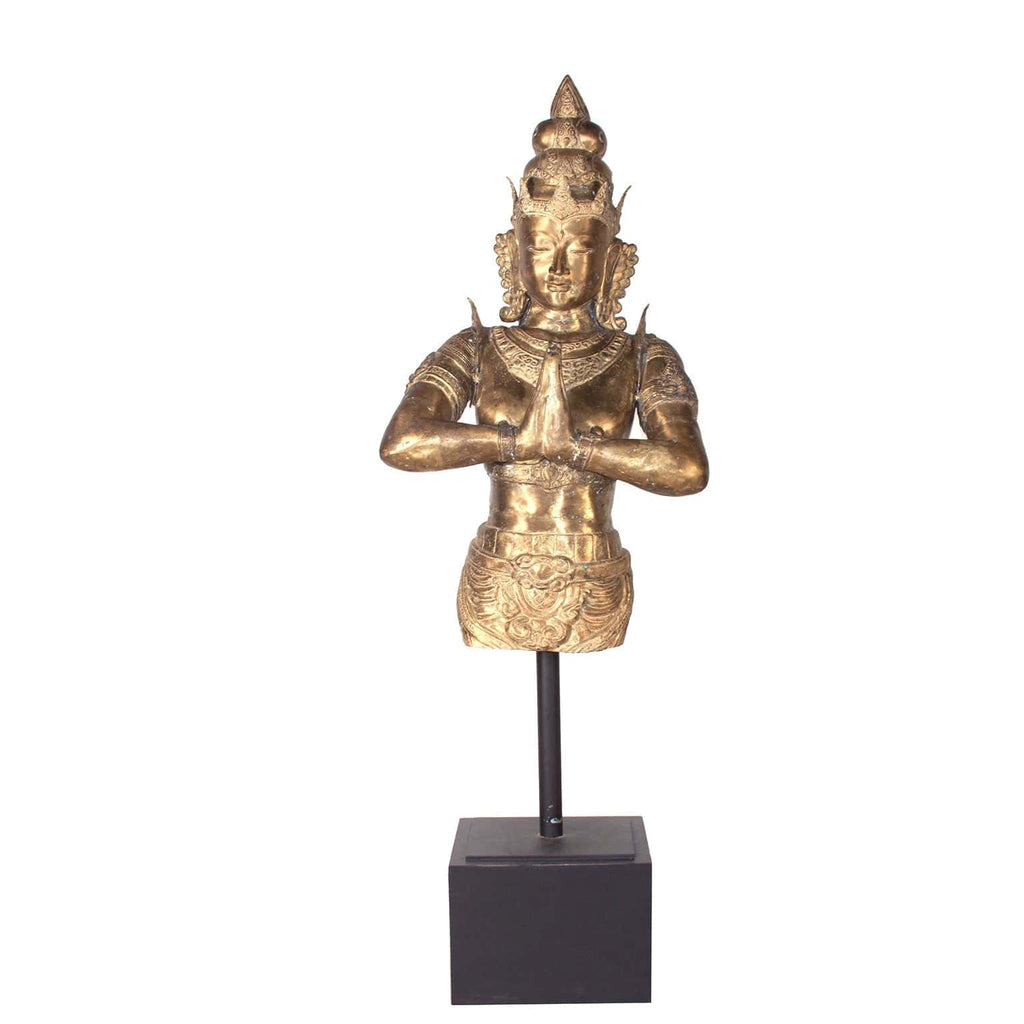 Goldene Skulptur aus Bronze und Eisen -170 cm-