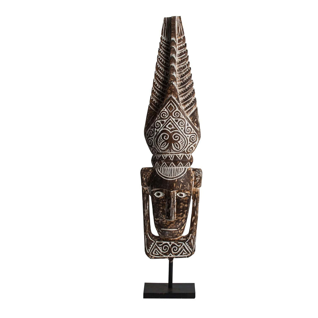 Skulptur aus Tropenholz in Braun und Beige - Maison Oudh