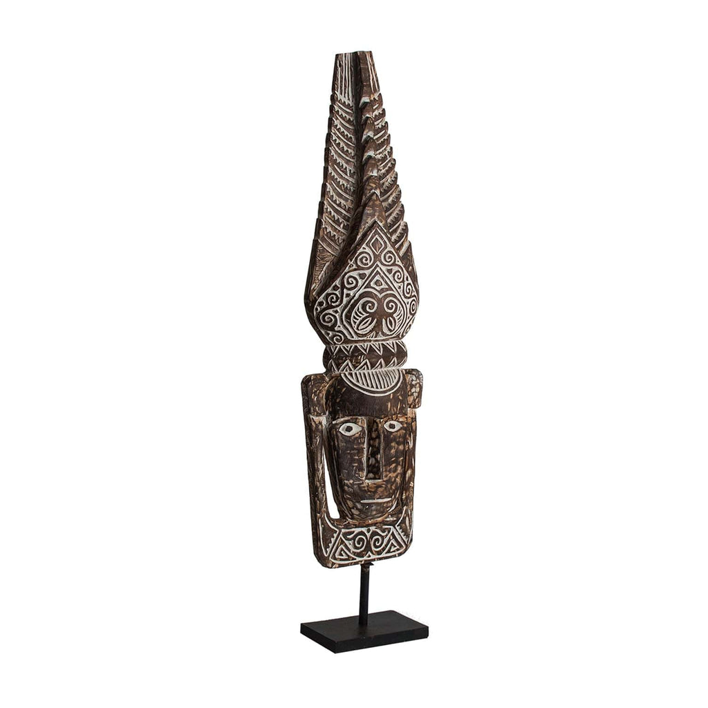 Skulptur aus Tropenholz in Braun und Beige - Maison Oudh