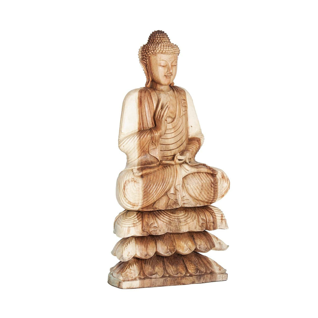 Skulptur Buddha aus Teakholz - Maison Oudh