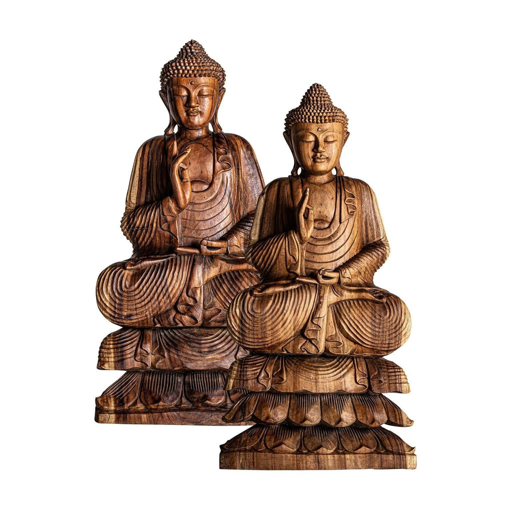 Skulptur Buddha aus Teakholz - Maison Oudh