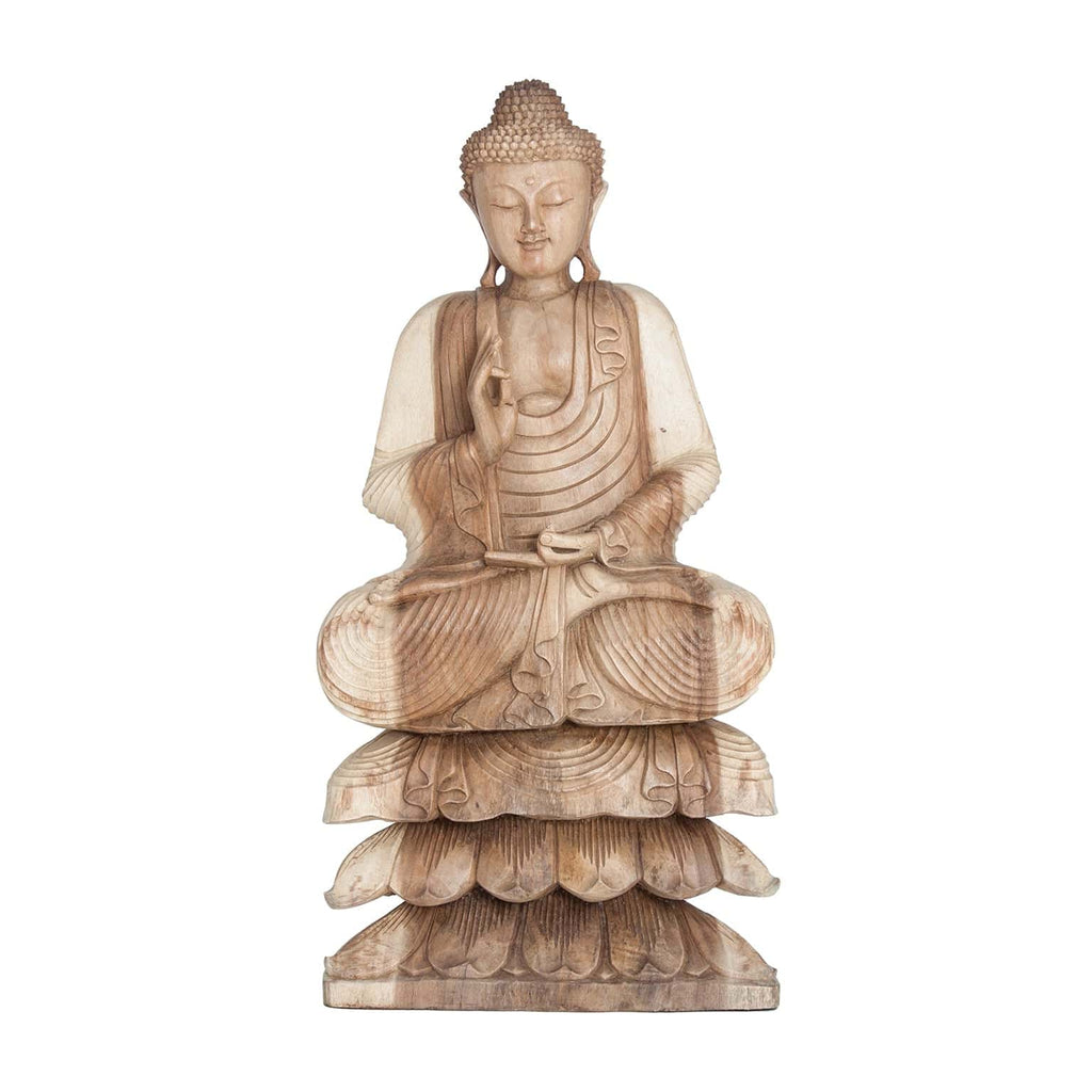 Skulptur Buddha aus Teakholz - Maison Oudh