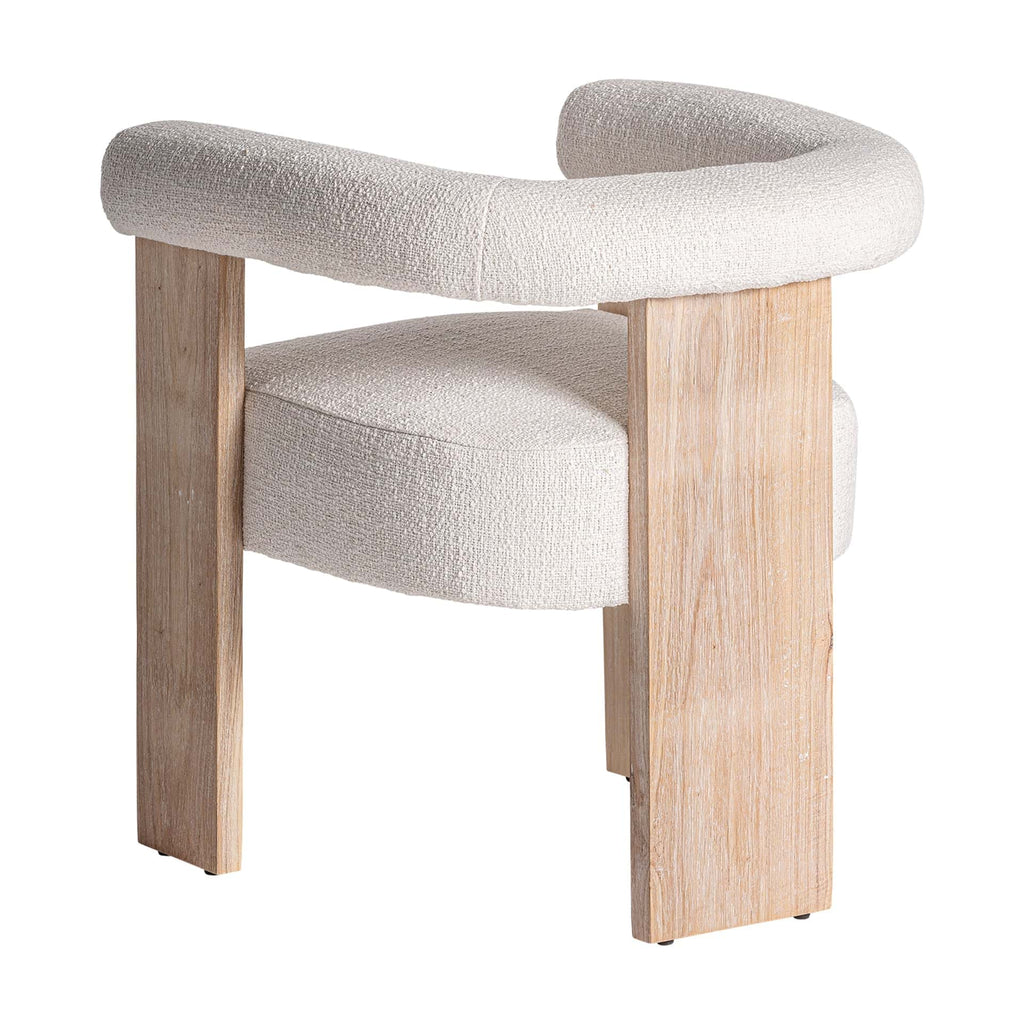 Stuhl aus Eichenholz mit weißem Polster im Nordic Stil - Maison Oudh