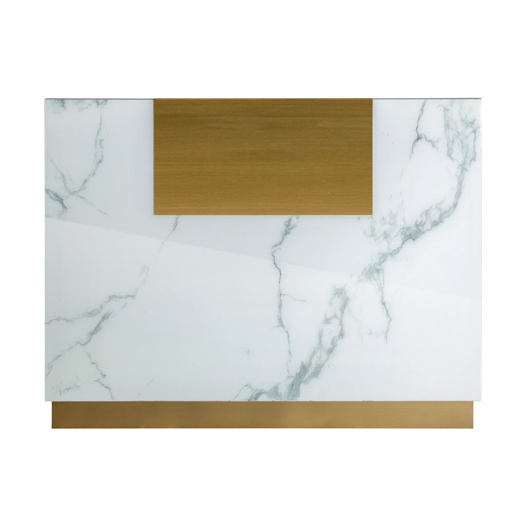 Theke in Weiss und Gold in Marmoroptik (large) - Maison Oudh
