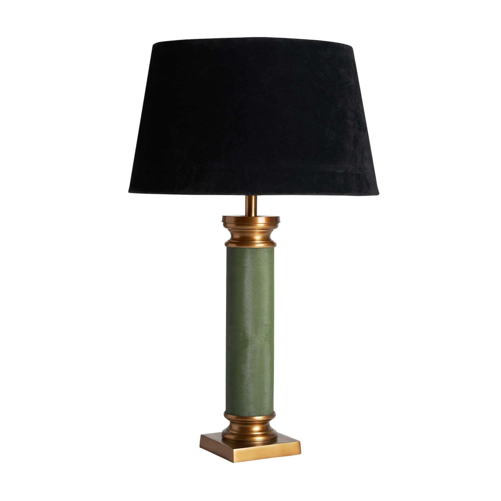 Grüne Tischlampe mit Gold und Schwarz 