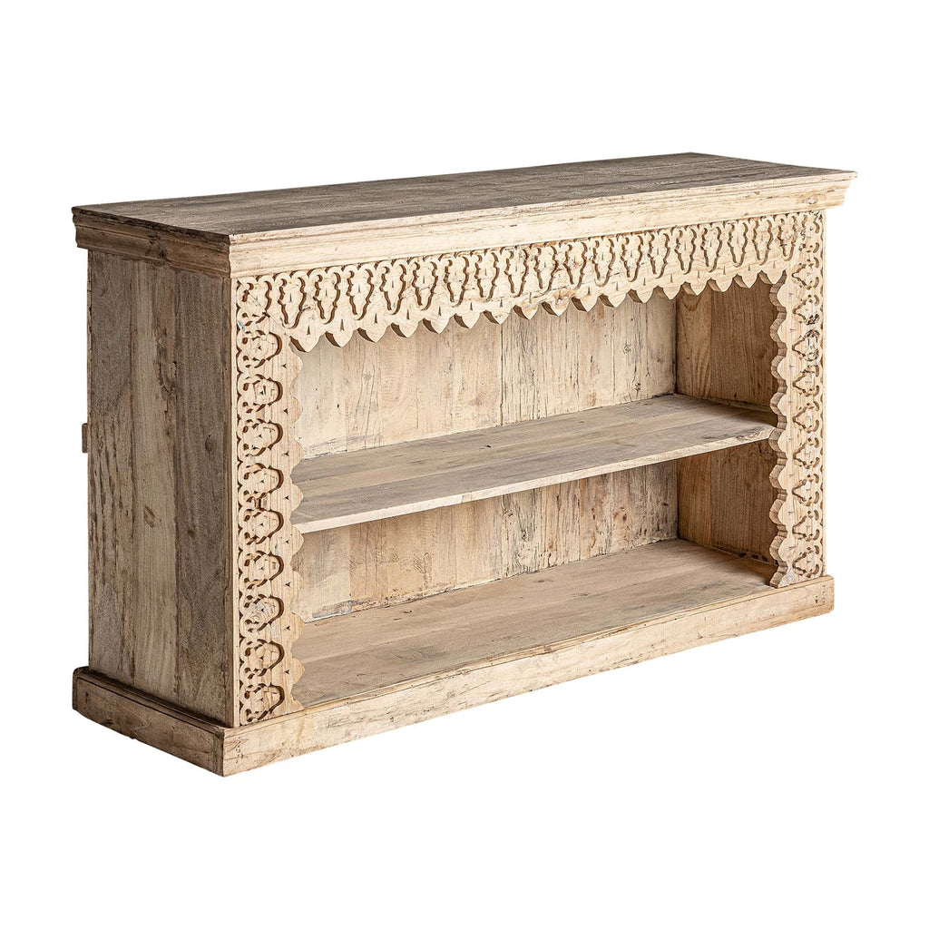 TV Board aus Mangoholz mit Schnitzereien - Maison Oudh