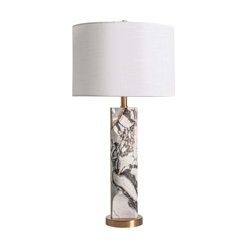 Handgefertigte Marmor Tischlampe im klassischen Stil mit schwarzer Maserung

