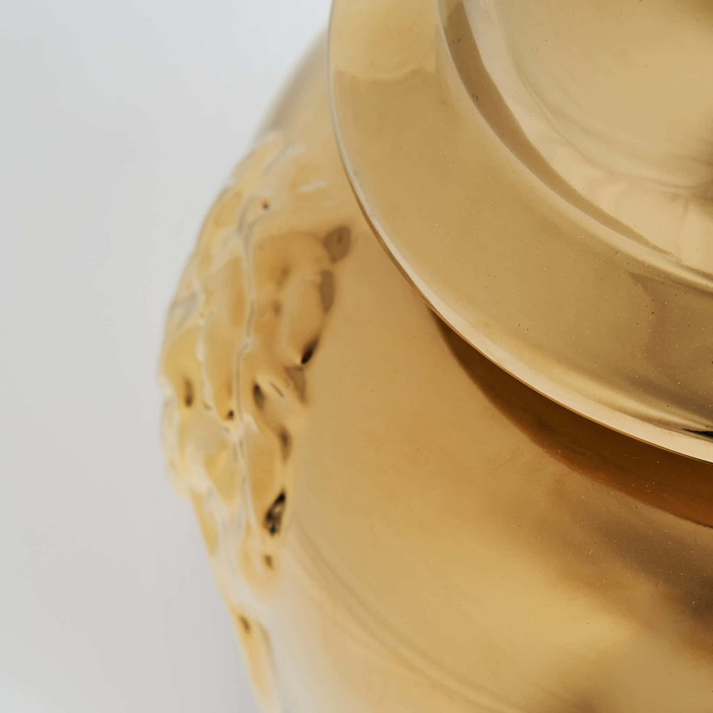Vase in Gold hergestellt aus Keramik mit Deckel large - Maison Oudh