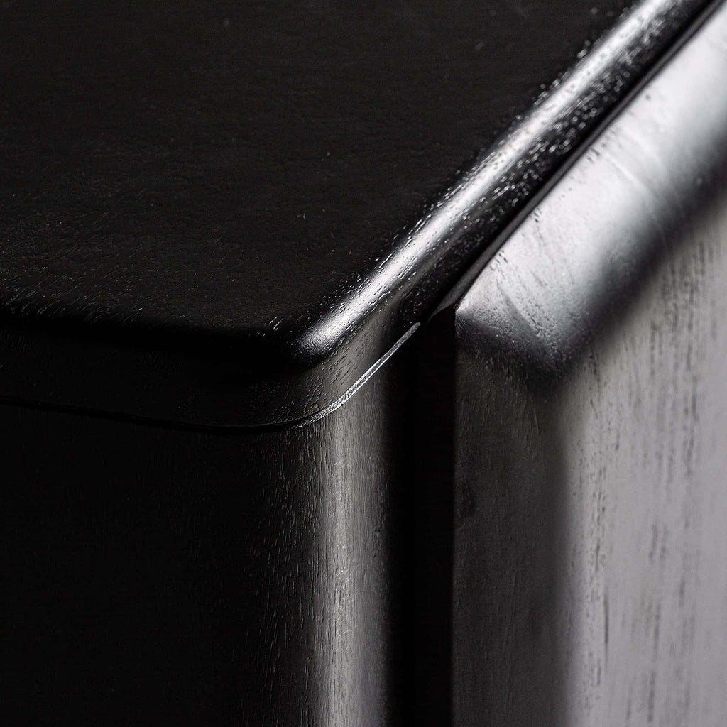 Viertüriges Sideboard aus Mangoholz in Schwarz -small- - Maison Oudh