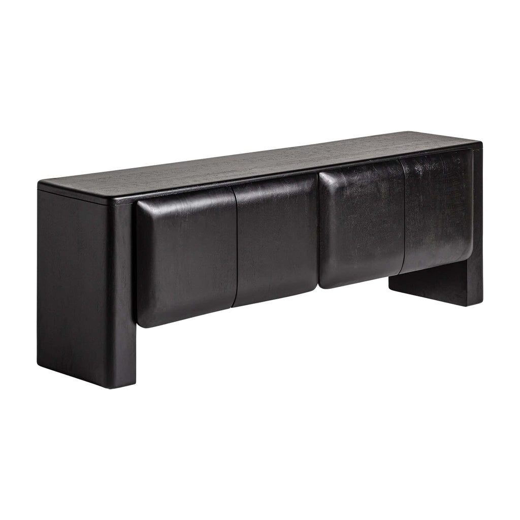 Viertüriges Sideboard aus Mangoholz in Schwarz -small- - Maison Oudh