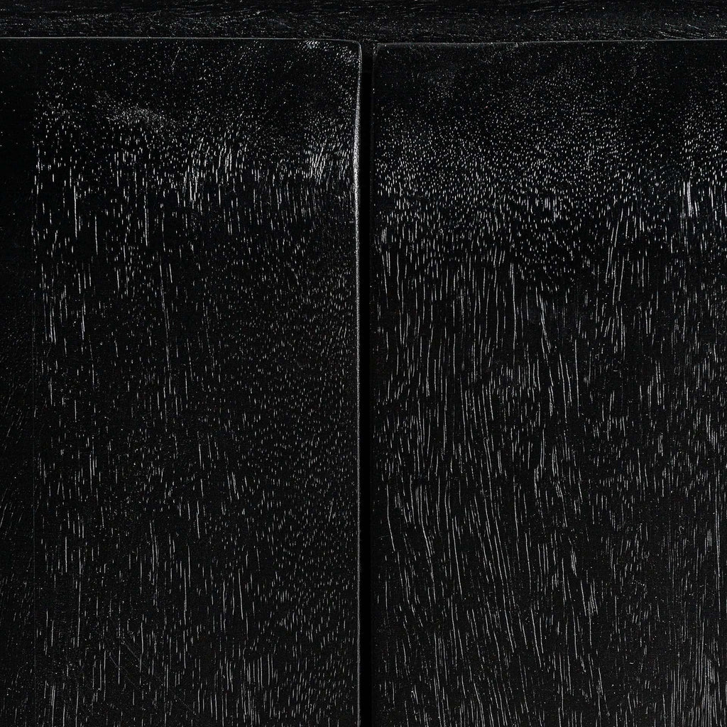 Viertüriges Sideboard aus Mangoholz in Schwarz -small- - Maison Oudh