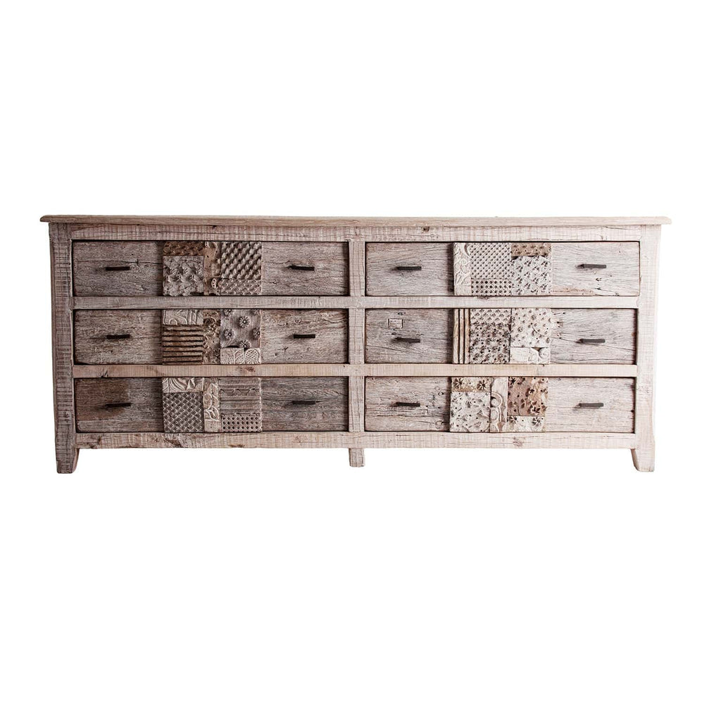 Vintage Sideboard aus Mangoholz mit handgeschnitzten Designs - Maison Oudh
