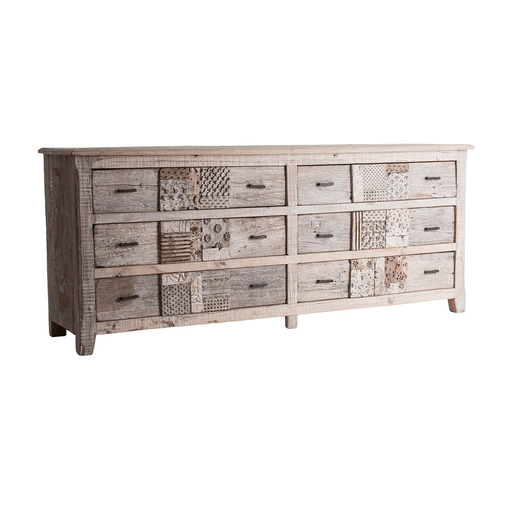 Vintage Sideboard aus Mangoholz mit handgeschnitzten Designs - Maison Oudh