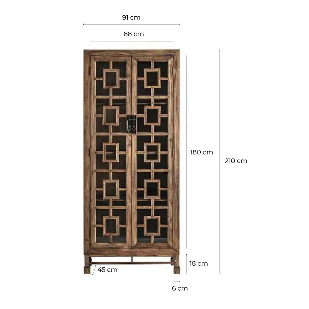 Vitrine aus recyceltem Kiefernholz - Maison Oudh