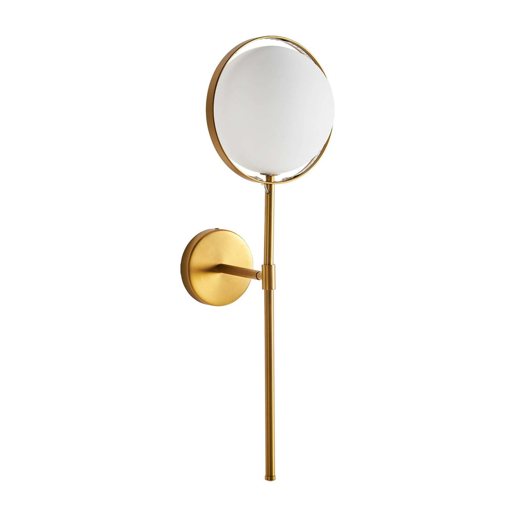 Wandleuchte in Gold kombiniert mit einer Glaskugel in Mattweiss - Maison Oudh