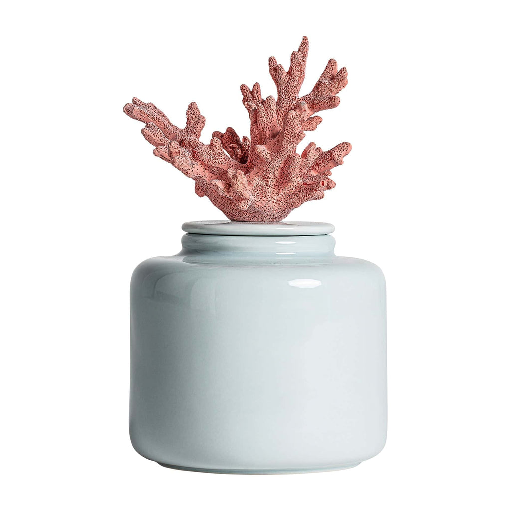 Weisse Keramikvase mit einem dekorativen Deckel - Maison Oudh