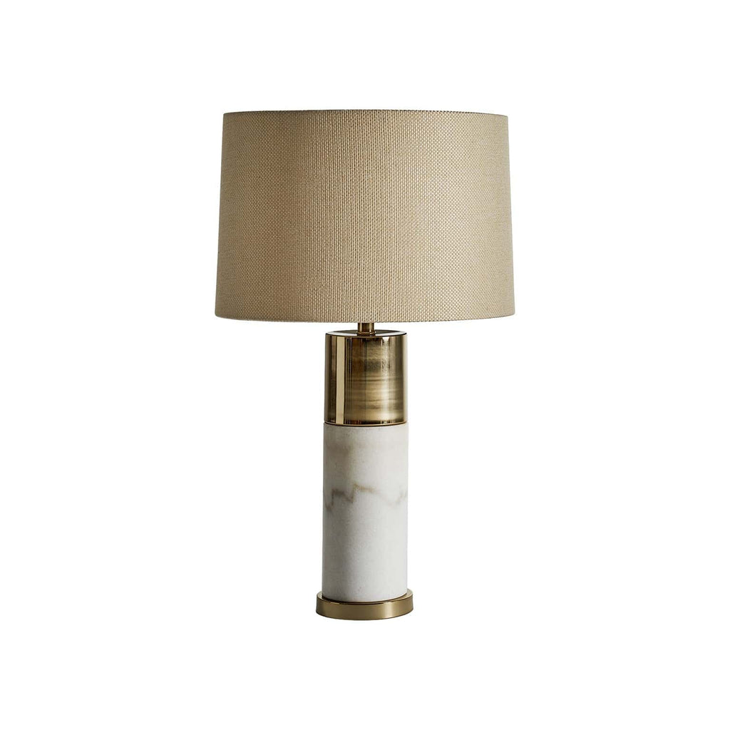 Weisse Tischlampe aus echtem Marmor kombiniert mit Gold - Maison Oudh