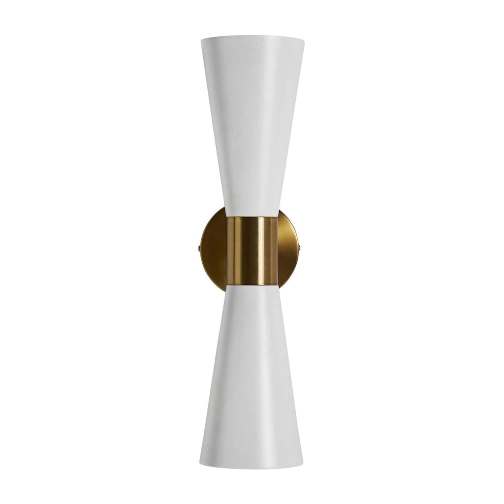 Weisse Wandleuchte kombiniert mit goldenen Details - Maison Oudh