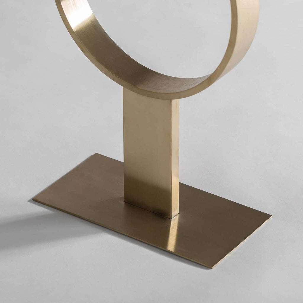 Weisser Schreibtisch aus Glas in Marmoroptik mit goldenen Elementen - Maison Oudh