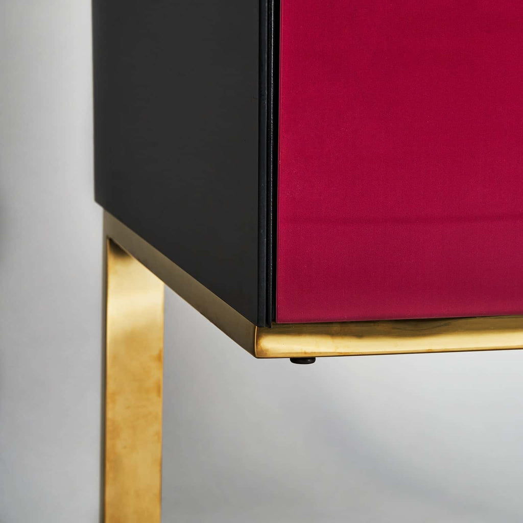 Zweitüriger Art Deco Hochschrank mit geometrischen Mustern - Maison Oudh
