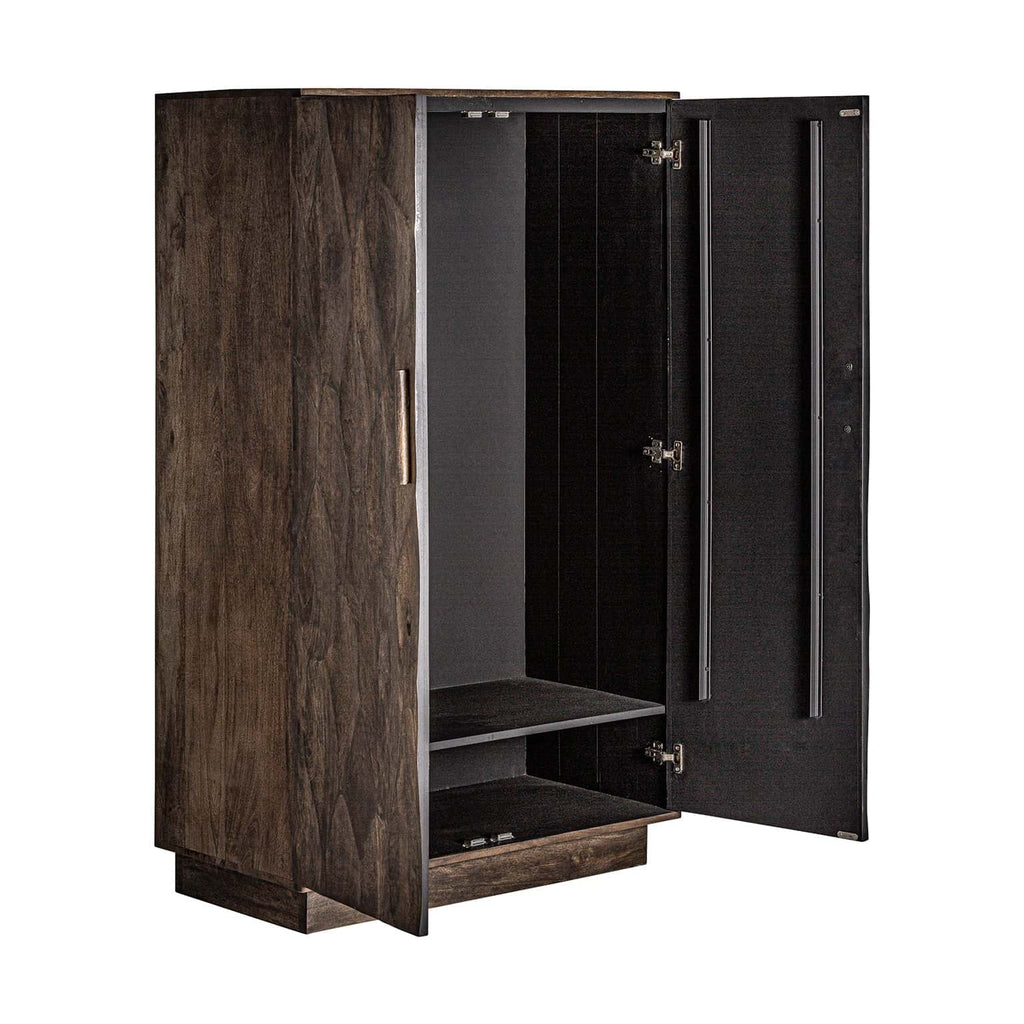 Zweitüriger brauner Schrank aus Mangoholz mit einem Regal - Maison Oudh